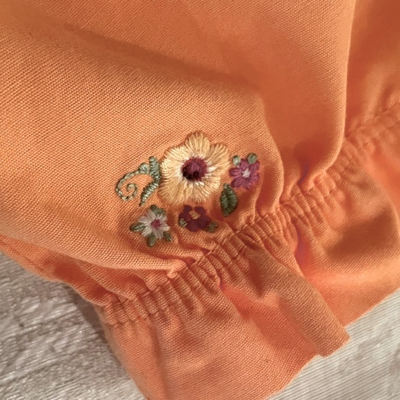 Gymboree Tangerine Bubble, Baby Girl 3-6 m With Floral Embroidery. - Picture 4 of 6